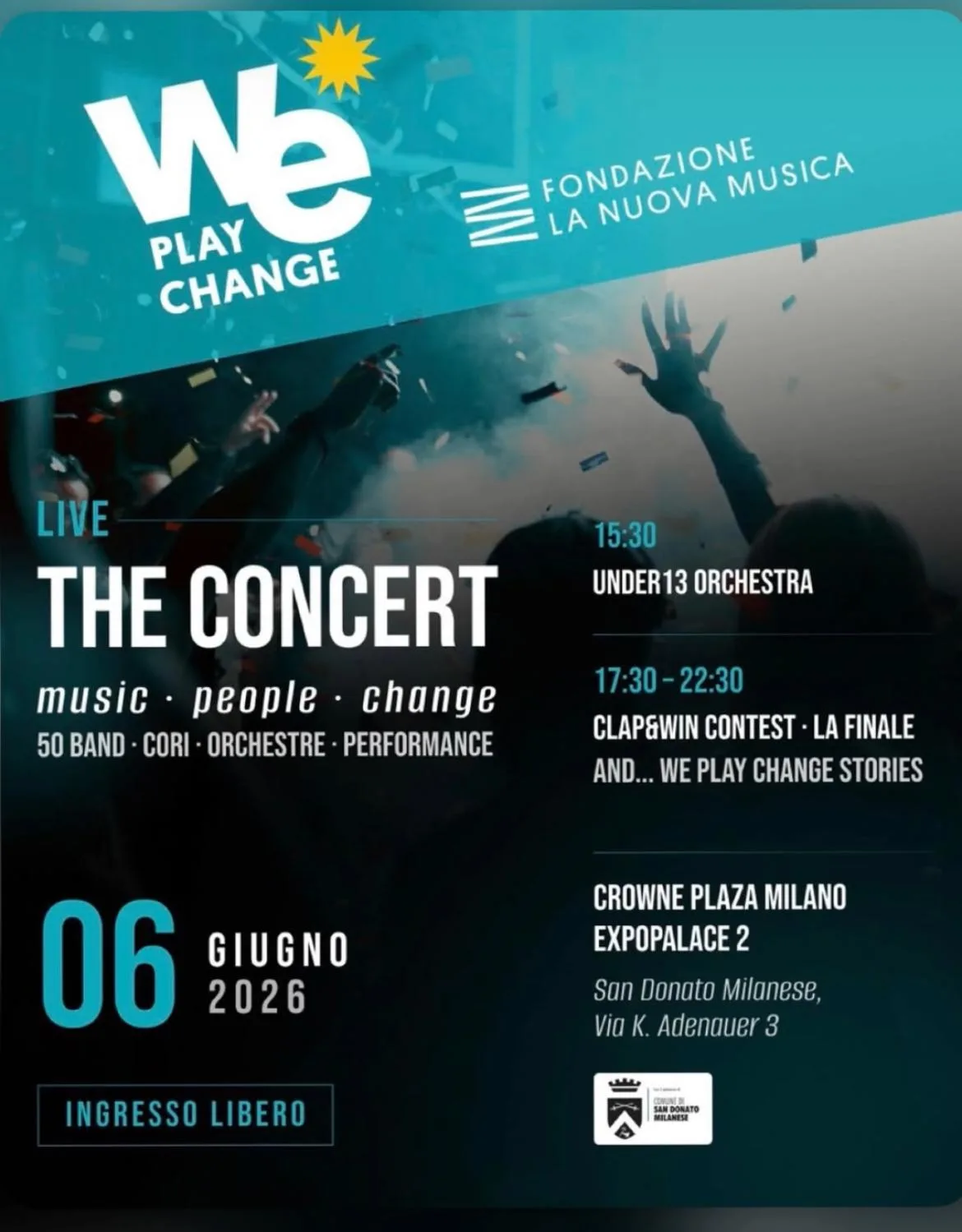 We Play Change The Concert 6 giugno 2026